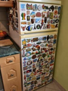 refrigerator magnets from our travels