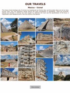 A card with photos from the selected place